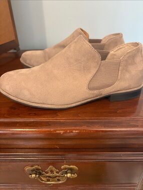 Kelly& Katie Suede Slip-On Dress Shoe in Light Taupe